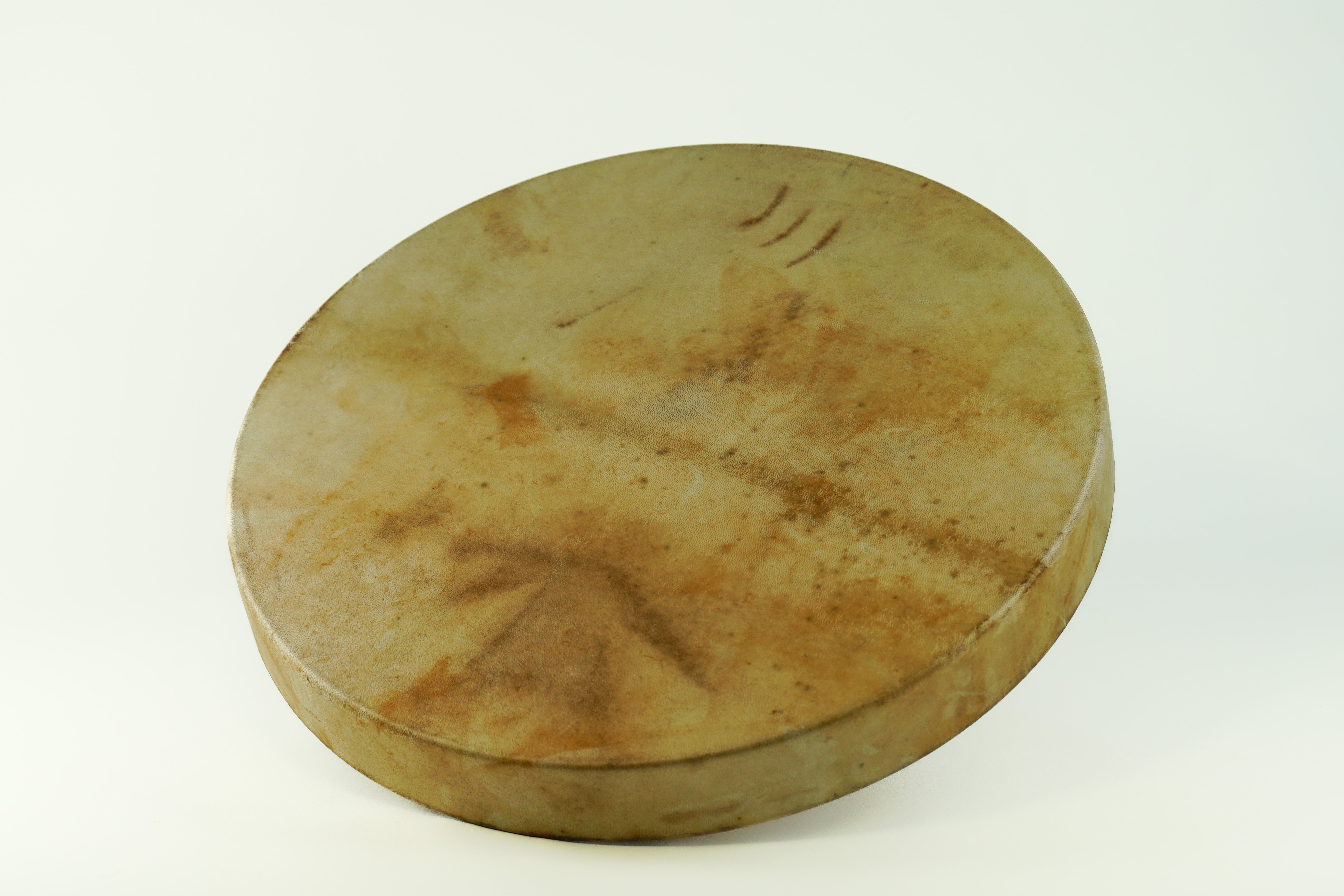 Schamanische Rahmentrommel. Bespannung Gemse, Astgabel, Bergkristall (55cm)