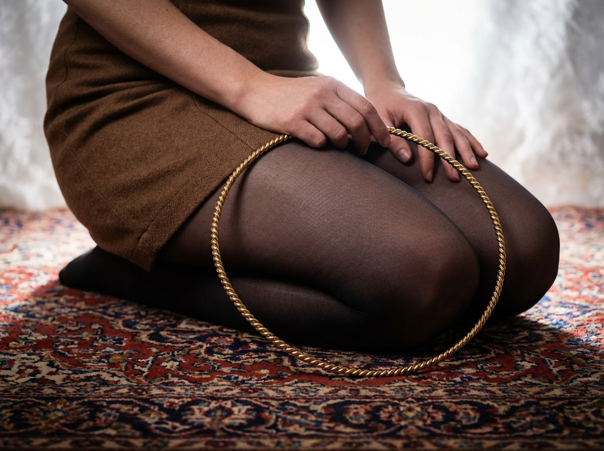 vergoldet 24 Karat Kupfer Empowerment Cubit Tensorring Classic (3mm) auf Teppich. Produktfoto, in der Hand 